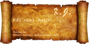 Körpel Judit névjegykártya